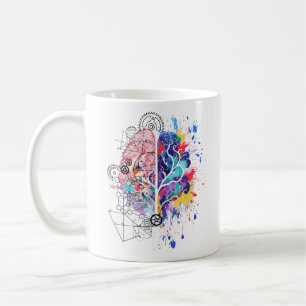 Linke Gehirnhälfte vs Rechte Gehirnhälfte Kreative Kaffeetasse