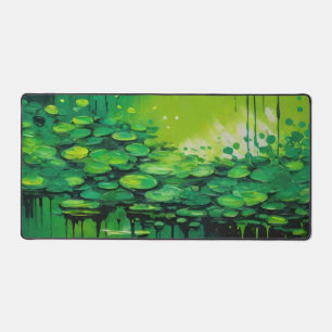 Linke Green Abstrakt Lily Pads Schreibtischmatte