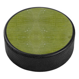 Linke grüne Alligator Textur Eishockey Puck