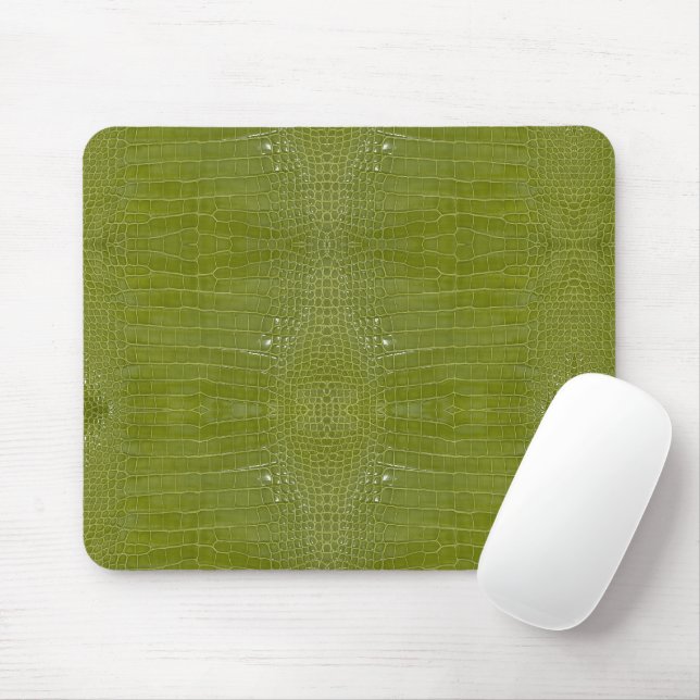 Linke grüne Alligator Textur Mousepad (Mit Mouse)