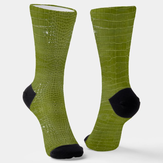 Linke grüne Alligator Textur Socken (Gewinkelt)