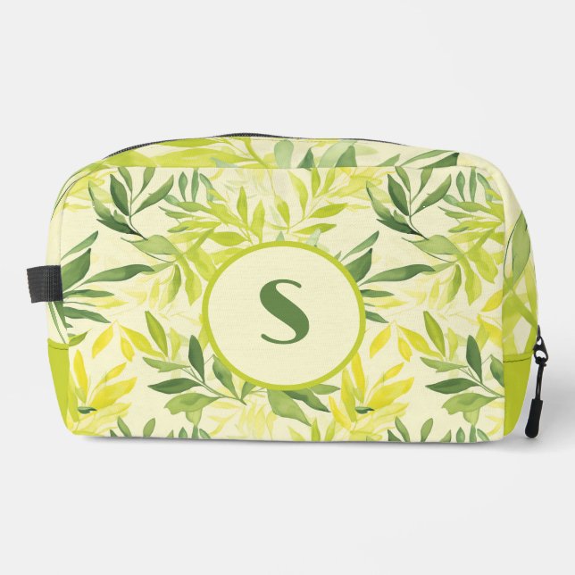 Linke grüne Blätter drucken Nähtasche schneiden Waschbeutel (Vorderseite)