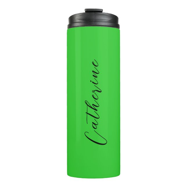 Linke grüne Schwarz Elegant Minimal individuell an Thermosbecher (Vorderseite)