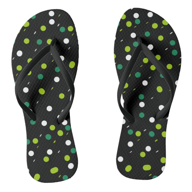 Linke grüne, weiße Formen Muster Flip Flops (Fußbett)
