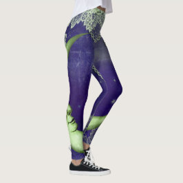 Linke Grünviertel Moon & Lace auf Lila Leggings