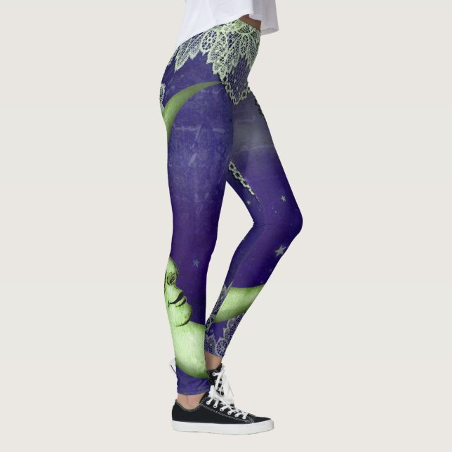 Linke Grünviertel Moon & Lace auf Lila Leggings (Rechts)