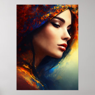 "Linker Charme: Die charmante Pose einer Dame eing Poster