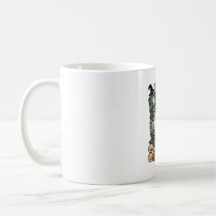 Linkes Halloween-Kostüm Zuhause Baum Katze Kürbiss Kaffeetasse