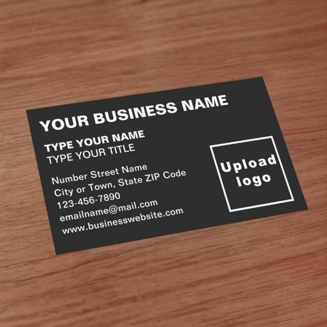 Links "Alignment Text Black Business Card" Visitenkarte (Front of the business card)