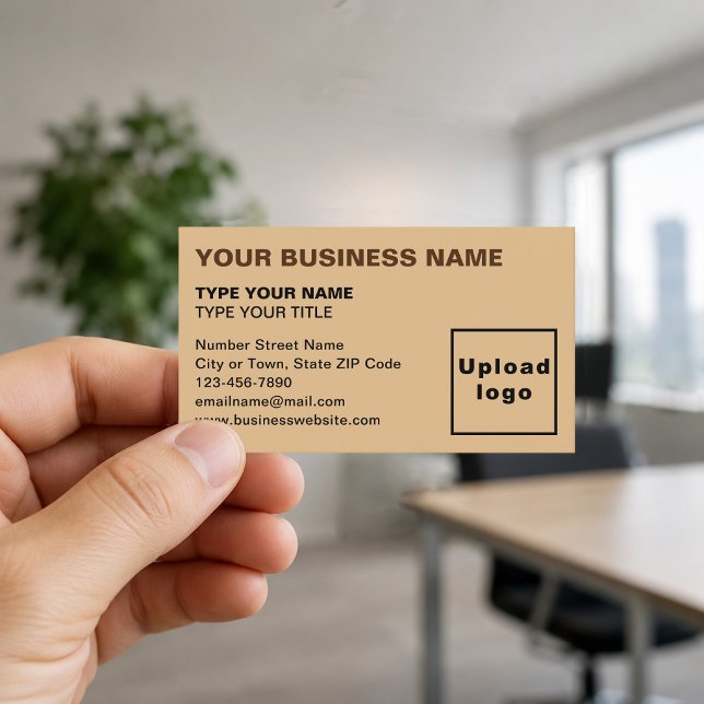 Links Alignment-Texte Lichtbraun-Visitenkarte Visitenkarte (Front of the business card)
