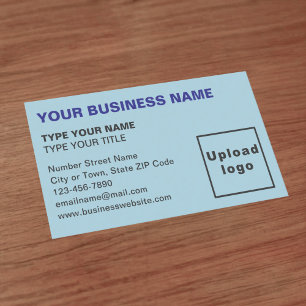 Links Alignment-Texte Light Blue Business Card Visitenkarte