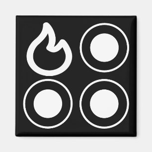 Links Brandzeichen auf der Oberseite des Knochens Magnet