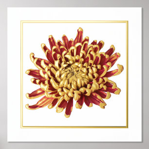 Links Foil Accent Red & Gold Mum Print Poster