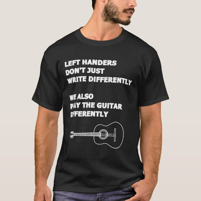 Links Gitarrist Lefty Guitar Player T-Shirt (Vorderseite)