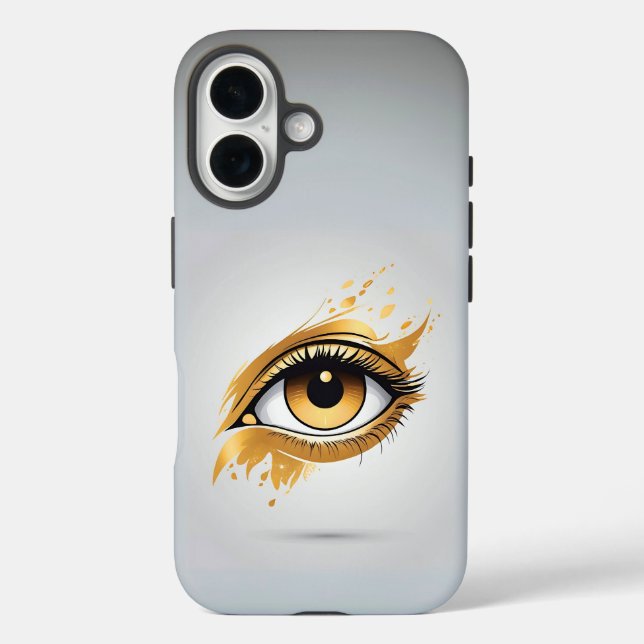 Links Goldenes Auge iPhone 16 Hülle (Rückseite)