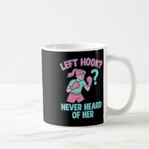 Links Haken, der nie von ihrem Boxpuppendesign geh Kaffeetasse