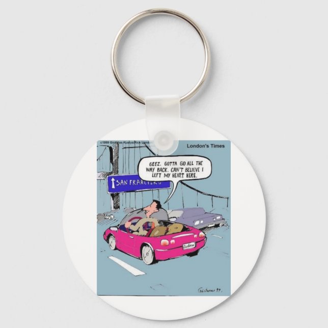 Links Herz in San Francisco Funny Gifts & T-Shirts Schlüsselanhänger (Vorderseite)