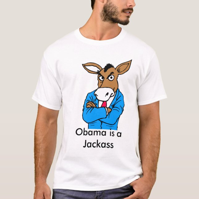 links, ist Obama ein Esel T-Shirt (Vorderseite)