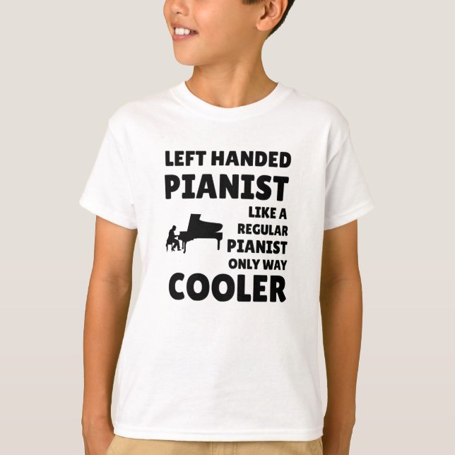 Links Klavierspieler| Links Pianist T-Shirt (Vorderseite)