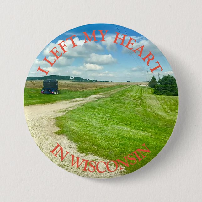 Links mein Herz in Wisconsin, Schaltfläche Fotogra Button (Vorderseite)