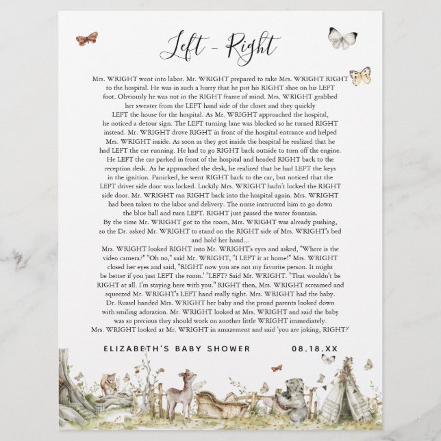 Links - Recht | Baby Showspiel (Vorderseite)