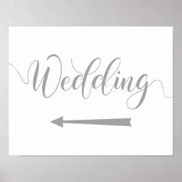 Links Schilderrichtung für Silberhochzeit Poster