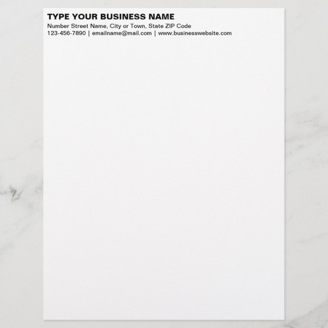 Links Schlichte schwarze Texte Rubrik Briefbogen (Vorderseite)