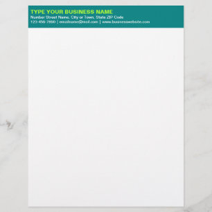 Links Schlichte Texte zur Aquamarinen grünen Rubri Briefbogen