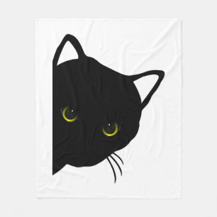 links schwarze Katzenaugen Fleecedecke