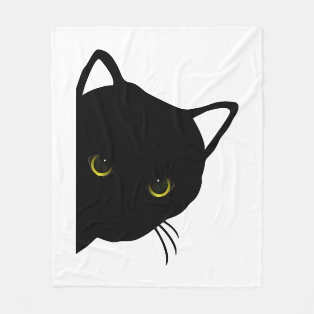 links schwarze Katzenaugen Fleecedecke (Vorderseite)