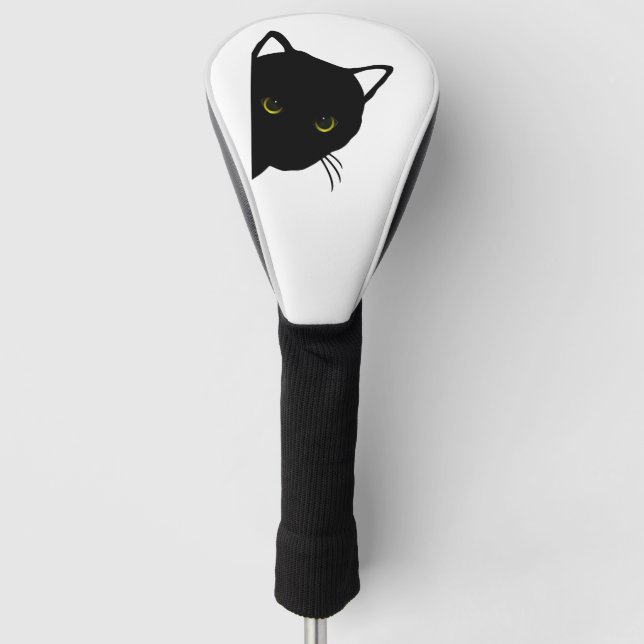 links schwarze Katzenaugen Golf Headcover (Vorderseite)