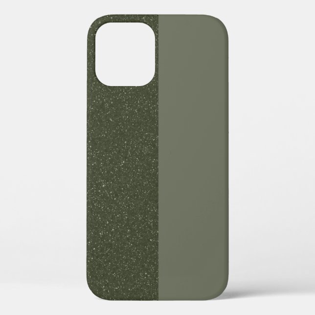 Links-Speckle Moss Green Split iPhone 12 Pro Fall Case-Mate iPhone Hülle (Rückseite)