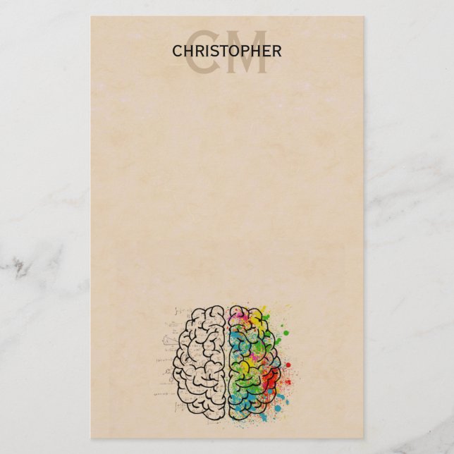Links und rechtes menschliches Gehirn personalisie Briefpapier (Vorderseite)