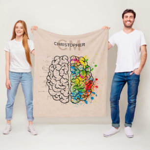 Links und rechtes menschliches Gehirn Personalisie Fleecedecke