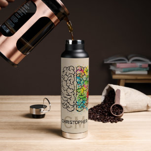 Links und rechtes menschliches Gehirn personalisie Trinkflasche