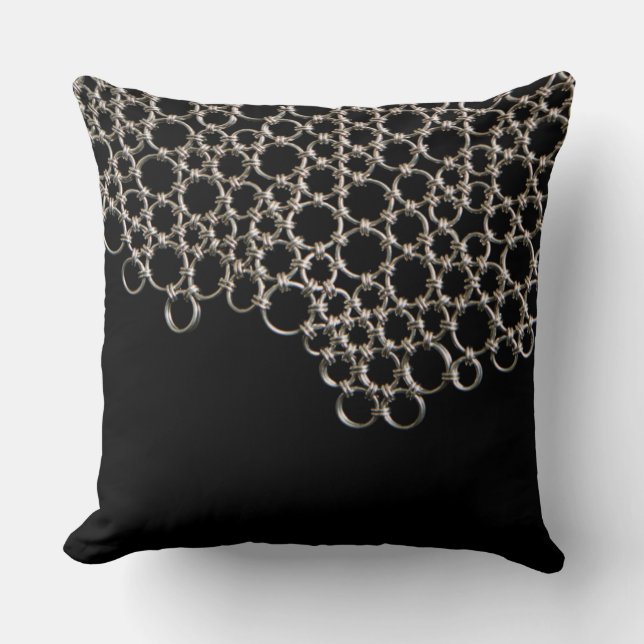 Links zu Black Chainmail Kissen (Vorderseite)