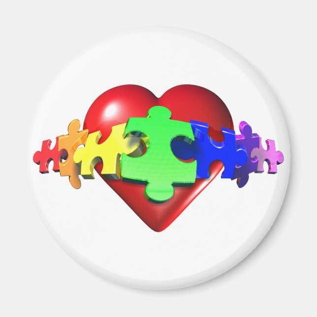 Links zum Herzpuzzle Magnet (Vorne)