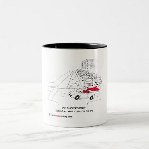 Linksabbiegen auf SR 56 Zweifarbige Tasse