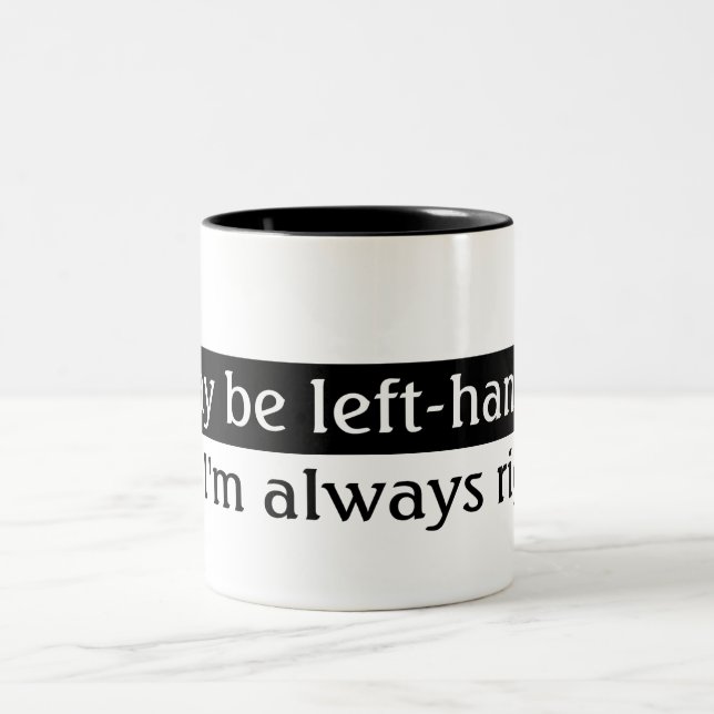 Linkshändige Leute Zweifarbige Tasse (Mittel)