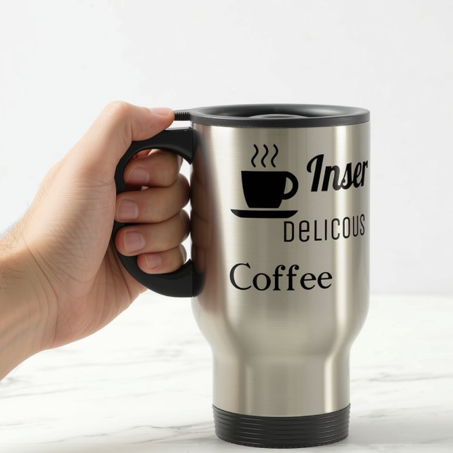Linkshändiger Einsatz Delicous Kaffee Reisebecher (Von Creator hochgeladen)
