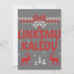 Linksmu Kaledu Litauisch Merry Weihnachtsgeschenk Einladung