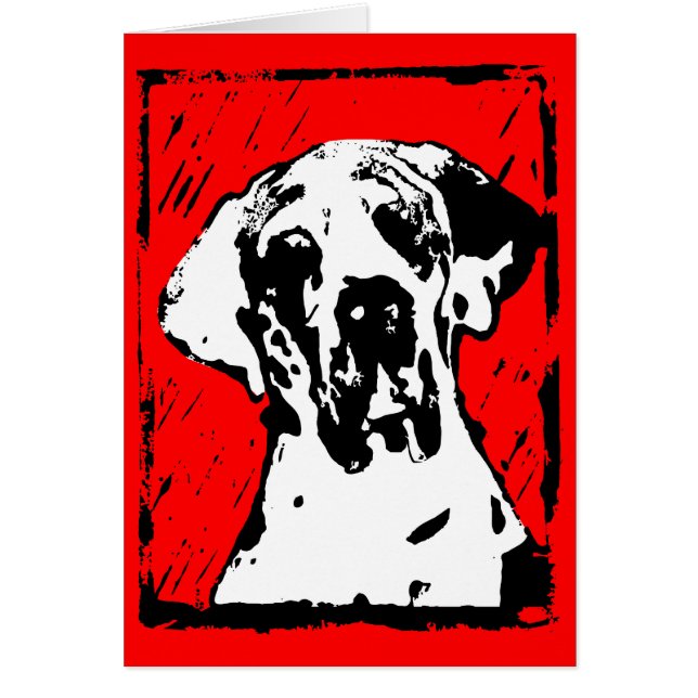 Lino Cut Print Design Great Dane Esra (Vorne)