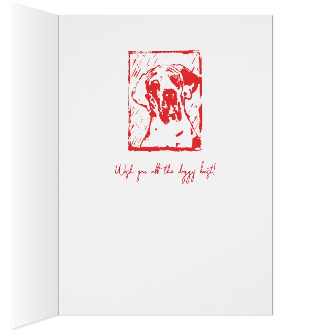 Lino Cut Print Design Great Dane Esra (Innen (Rechts))