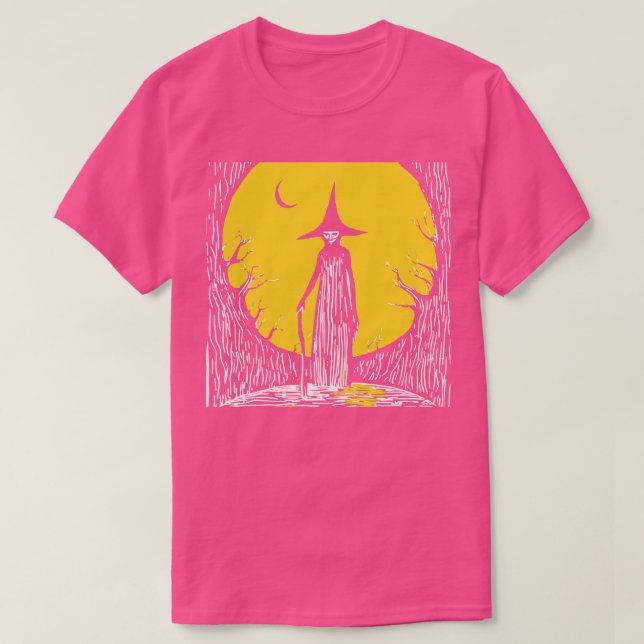 Linocut Hexe 3 T-Shirt (Design vorne)