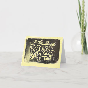 Linocut-Rose Karte
