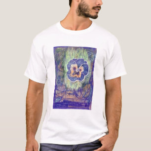 Linoleum-Block-Druck von Pansy T-Shirt