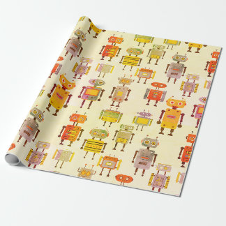 Linseneffekt Retro-Roboter-Geschenkpapier Geschenkpapier