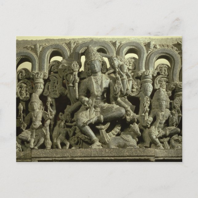 Lintel, das die Dreifaltigkeit darstellt: Siva, Br Postkarte (Vorderseite)