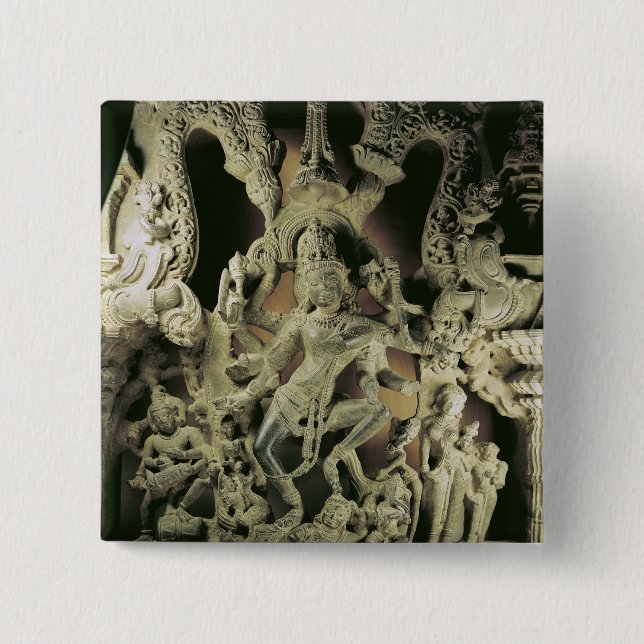 Lintel mit Shiva Nataraja, Kakatiya Dynastie Button (Vorderseite)