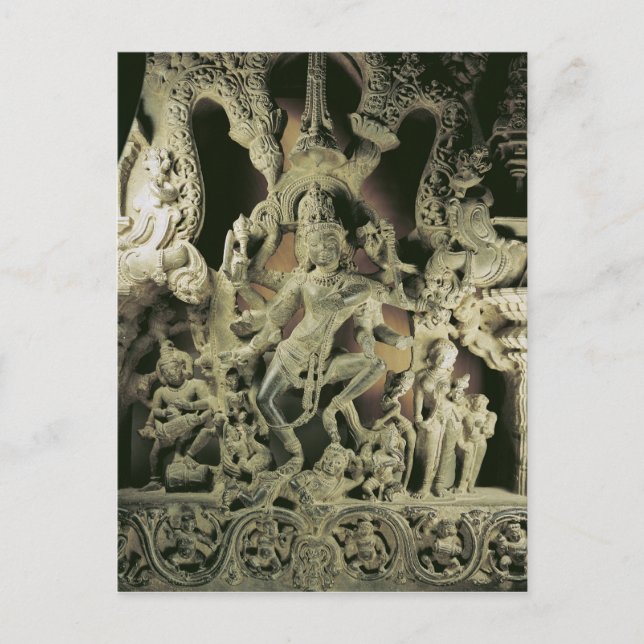 Lintel mit Shiva Nataraja, Kakatiya-Dynastie Postkarte (Vorderseite)